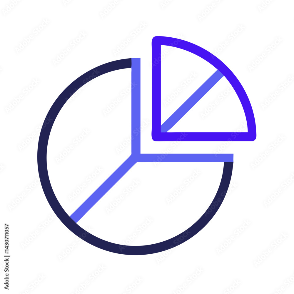 Poster pie chart icon: data visualization on black background