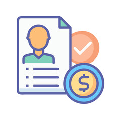 Approved loan application with personal data and coin