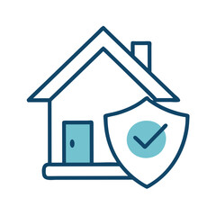 Home Security, Home Insurance Vector Icon Symbol Illustration