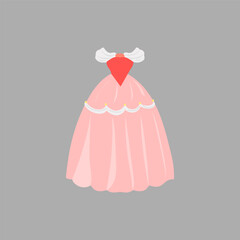 vector cartoon. Beautiful dress  princess 