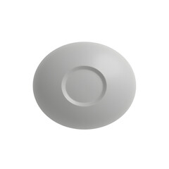 Circular Grey Object with Depressed Center Simple Round Shape Design