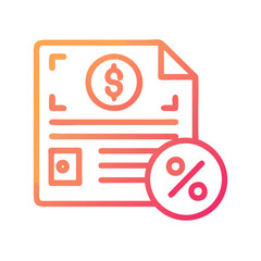 Financial Report Icon with Percentage and Dollar Sign