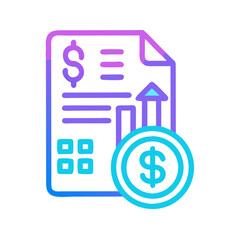 Financial report showing profit, growth and coin vector