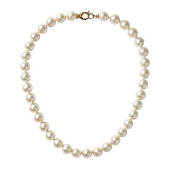 Obraz premium Pearl necklace with open clasp isolated on transparent background