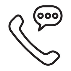 Phone Call Vector Line Icon Design