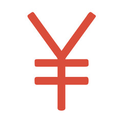 Obraz premium Red Yen/Renminbi symbol on a black background