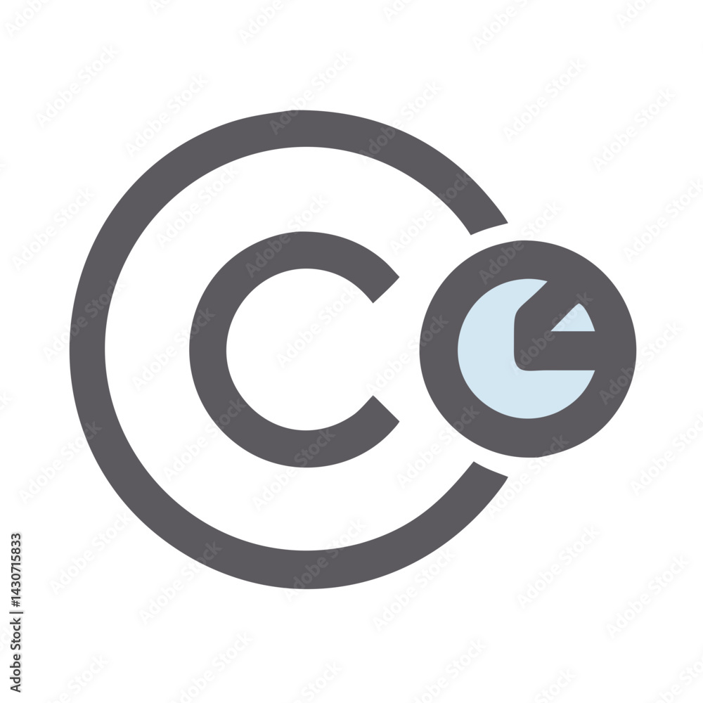 Poster two concentric gray circles offset to each other