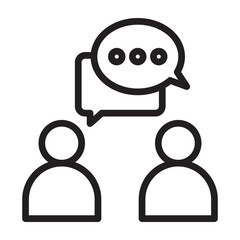 People Talking Vector Line Icon Design