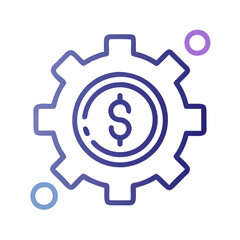 Dollar Coin in Gear Wheel Finance Icon