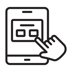 Interactive Poll Vector Line Icon Design