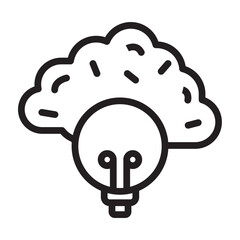Brainstorming Vector Line Icon Design