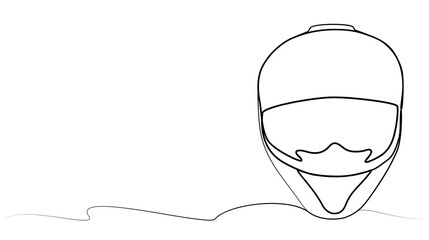 continuous one line drawing of helmet. vector illustration