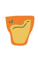 orange and white ceramic bowl isolated