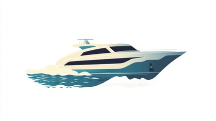 Luxury motor yacht sailing on the ocean