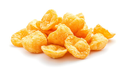 Crispy and Crunchy Puff Shot Isolated on White background. Masala or Salt flavour snacks. ai generator