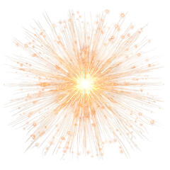 Naklejka premium Sparkling firework burst radial isolated on transparent background