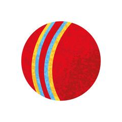 Vector Colorful Illustration of Red Children Rubber Ball Isolated on White Background