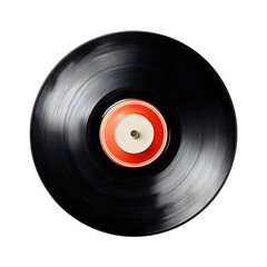 Obraz premium Vinyl record with blank label isolated on transparent background