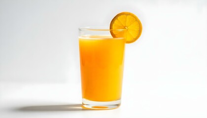 glass of orange juice isolated on a white background