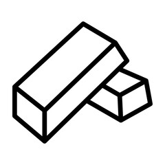 Gold Bars Vector Line Icon Design