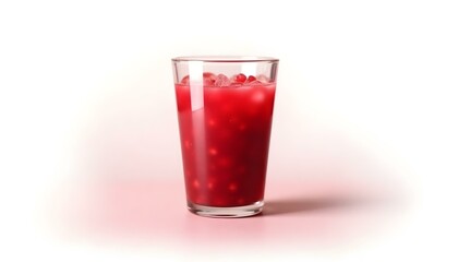 glass of pomegranate juice isolated on a white background
