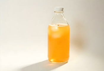 bottle of Apple juice on a white background