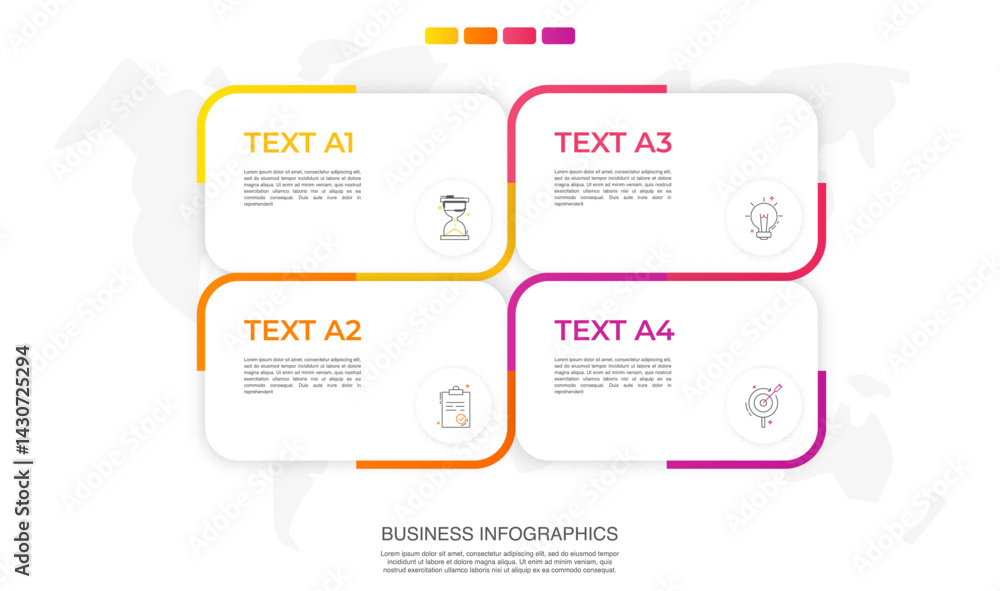 Poster modern vector infographic template with rectangles, elements in minimalist design. use for presentat