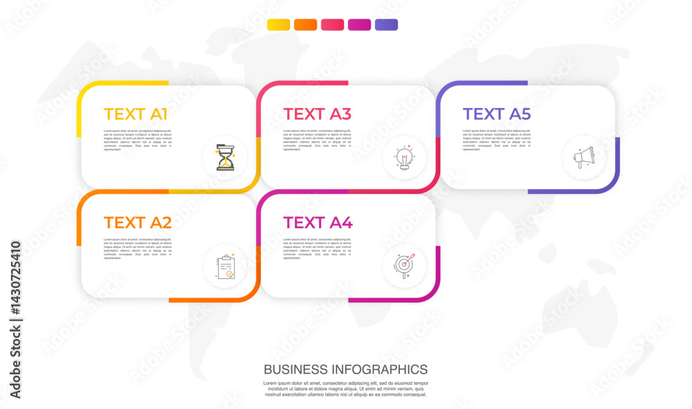 Poster modern vector infographic template with rectangles, elements in minimalist design. use for presentat