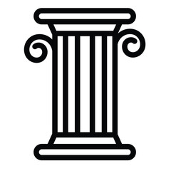 Greek column line icon, architect studio concept. Vector graphics. Roman column, pillar sign on white background, style mobile or design.
