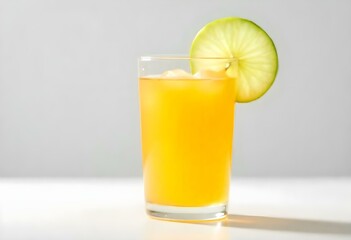 glass of Apple juice on a white background