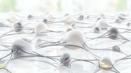 Fototapeta premium AI-generated visual art Abstract neural network design in soft colors. algorithmic art vision