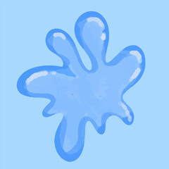 Obraz premium Watercolor blue water splash, water drop, splash, element stock design