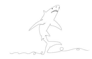 silhouette of a shark jumping