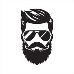 Bearded man icon with stylish haircut vector illustration