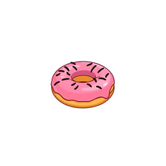 Delicious Pink Frosted Donut with Sprinkles