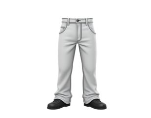 White Jeans with Black Shoes - 3D Render