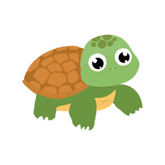 Kawaii turtle character design illustration. kawaaii, cute turtles. Cute sea turtle cartoon isolated on white background Vector illustration