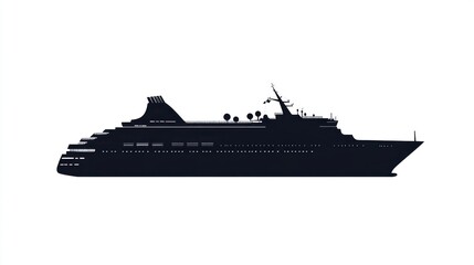 Silhouette of a large cruise ship