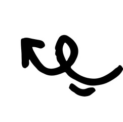 Black arrow scribble. Arrow drawn with black marker on white background,Hand drawn vector arrows doodle on white background. Bold brush drawn arrows. 