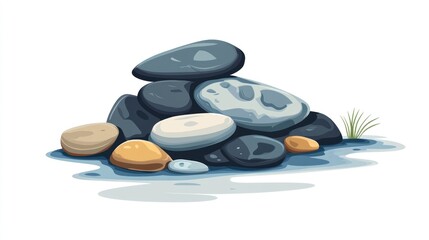 Pile of colorful rocks