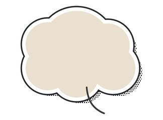 ドット柄の影のあるモコモコの吹き出し　6