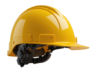 Yellow Safety Helmet Isolated on Transparent Background.