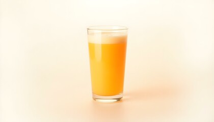glass of peach juice isolated on a white background