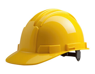 Fototapeta premium Yellow Construction Safety Helmet Isolated on Transparent Background.