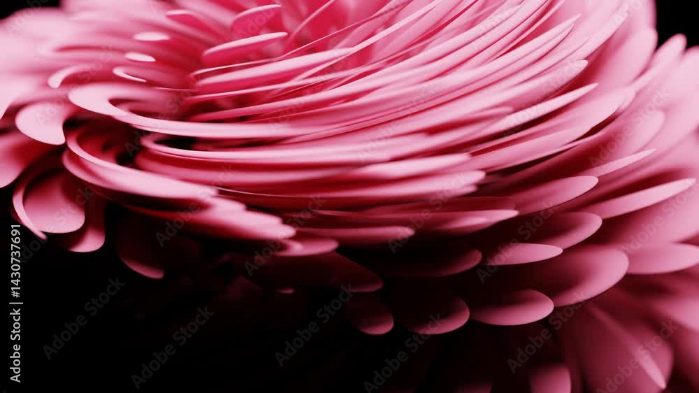 Poster 3d rendering slow motion abstract animation background in pink color