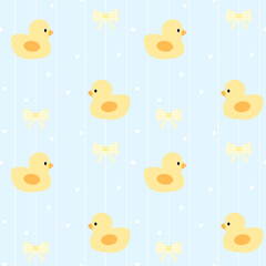 seamless pattern with duck and bow