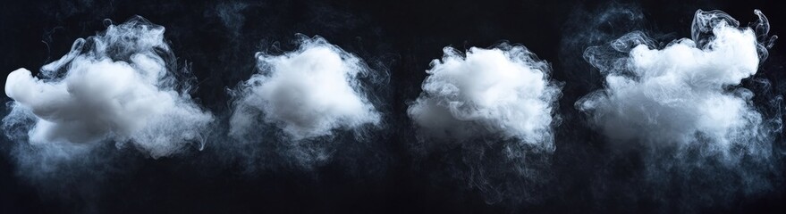 Obraz premium Three types of smoke are emerging from a pipe on a black background
