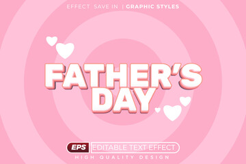 Father's Day Editable 3d Text Effect – Pink Vector Template