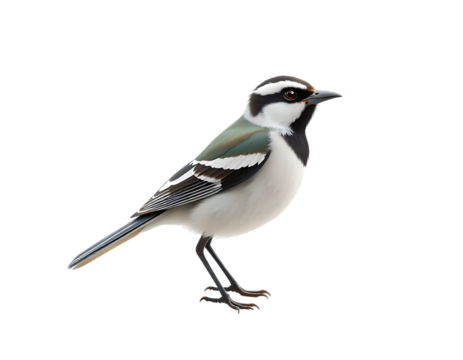White-browed Wagtail on Transparent Background