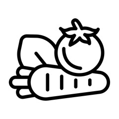 Vegetables Vector Line Icon Design
